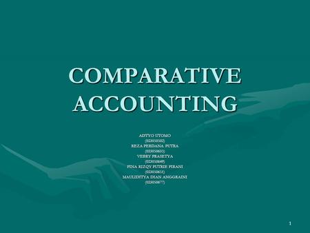 COMPARATIVE ACCOUNTING