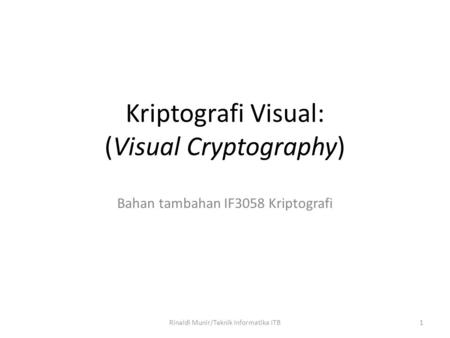 Kriptografi Visual: (Visual Cryptography)