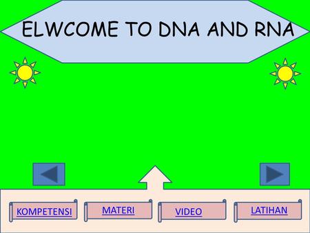 ELWCOME TO DNA AND RNA PLEASE WAIT... KOMPETENSI MATERI VIDEO LATIHAN.