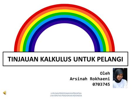 TINJAUAN KALKULUS UNTUK PELANGI