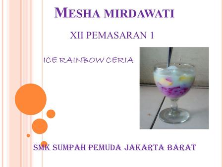 Mesha mirdawati XII PEMASARAN 1 ICE RAINBOW CERIA