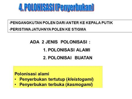 4. POLONISASI (Penyerbukan)