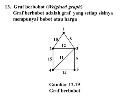 13. Graf berbobot (Weighted graph)