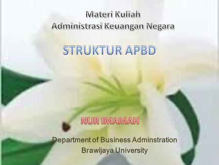 Department of Business Adminstration Brawijaya University