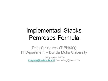 Implementasi Stacks Pemroses Formula