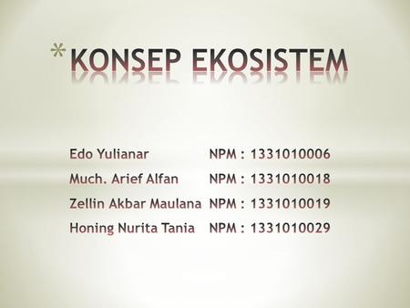 KONSEP EKOSISTEM Edo Yulianar. NPM : Much. Arief Alfan