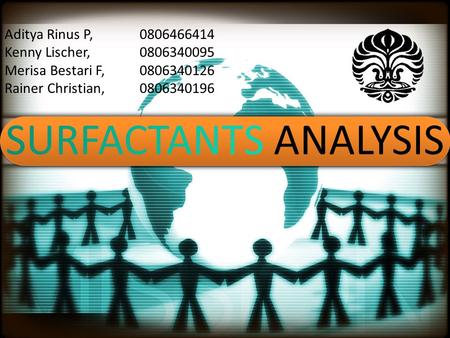 SURFACTANTS ANALYSIS Aditya Rinus P,