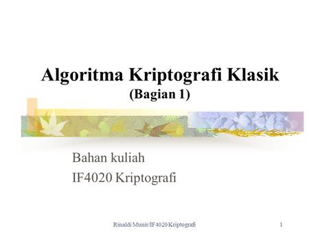 Algoritma Kriptografi Klasik (Bagian 1)