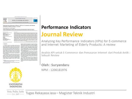 Performance Indicators Journal Review
