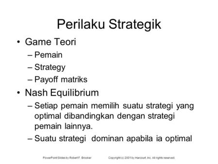 Perilaku Strategik Game Teori Nash Equilibrium Pemain Strategy
