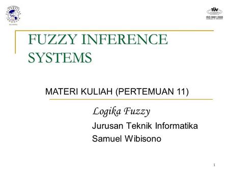 FUZZY INFERENCE SYSTEMS