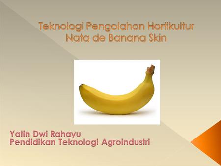 Teknologi Pengolahan Hortikultur Nata de Banana Skin