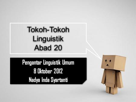 Tokoh-Tokoh Linguistik Abad 20