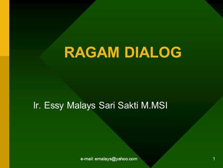 Ir. Essy Malays Sari Sakti M.MSI