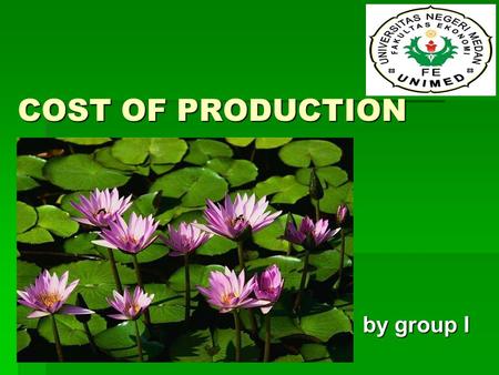 COST OF PRODUCTION by group I.