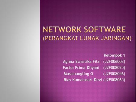 Network Software (Perangkat Lunak Jaringan)