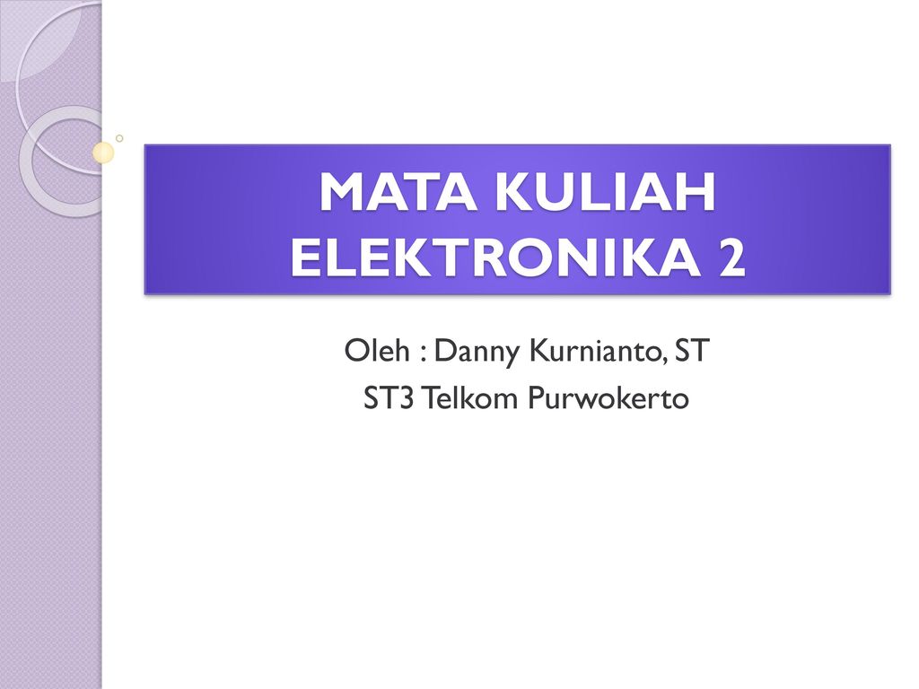 Mata Kuliah Elektronika 2 Ppt Download