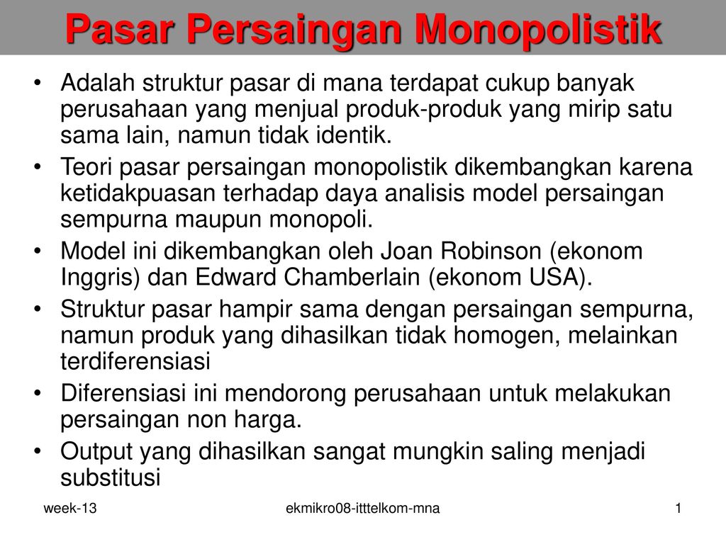 Pasar Persaingan Monopolistik Ppt Download