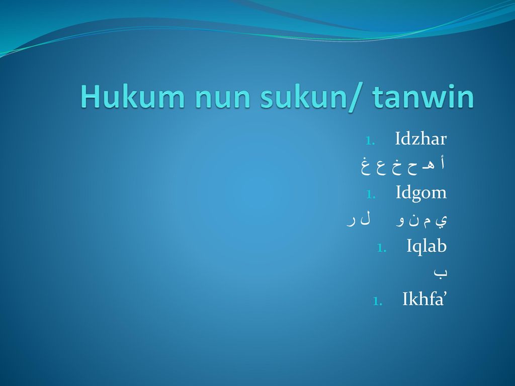 Nun Sukun Dan Tanwin – Sinau