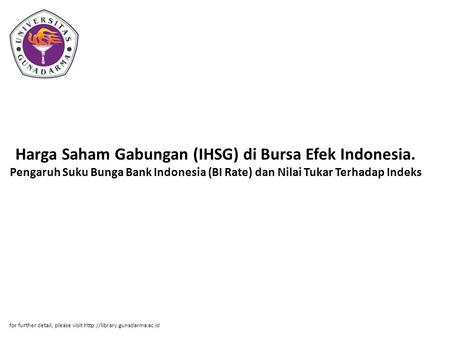 Harga Saham Gabungan (IHSG) di Bursa Efek Indonesia