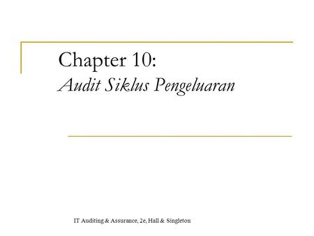 Chapter 10: Audit Siklus Pengeluaran