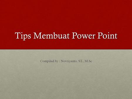 Tips Membuat Power Point
