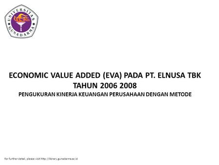 ECONOMIC VALUE ADDED (EVA) PADA PT