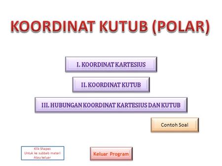 KOORDINAT KUTUB (POLAR) III. Hubungan koordinat kartesius dan kutub