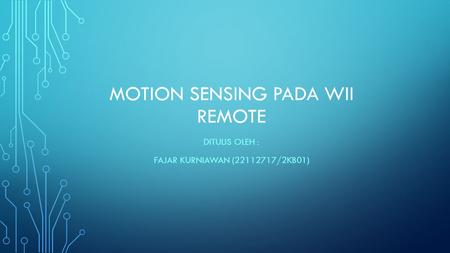 Motion sensing pada wii remote