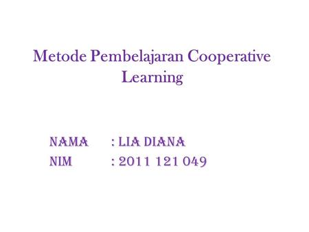 Metode Pembelajaran Cooperative Learning