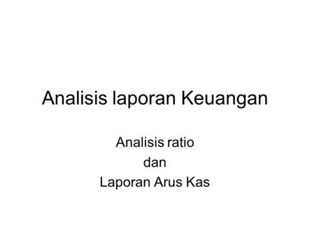 Analisis laporan Keuangan