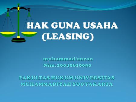 HAK GUNA USAHA (LEASING)