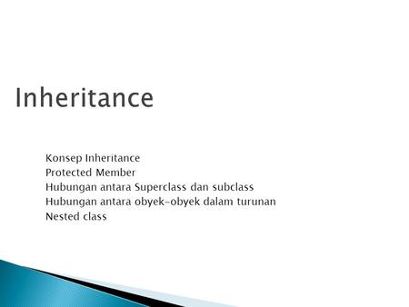 Inheritance Konsep Inheritance Protected Member