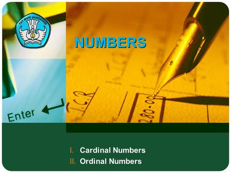 Cardinal Numbers Ordinal Numbers