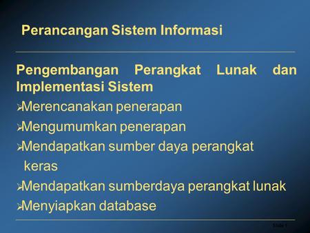 Perancangan Sistem Informasi