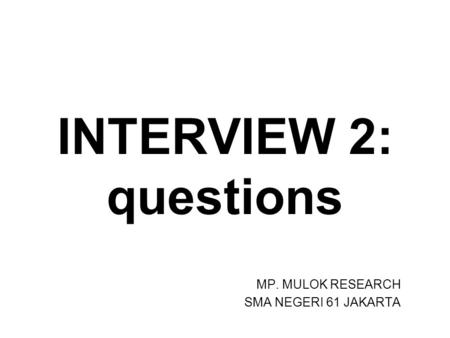 MP. MULOK RESEARCH SMA NEGERI 61 JAKARTA