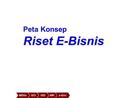 Peta Konsep Riset E-Bisnis 1.