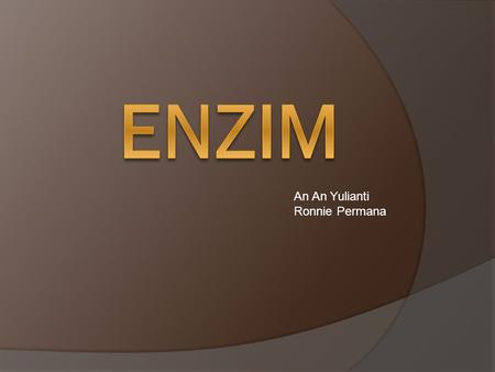 ENZIM An An Yulianti Ronnie Permana.