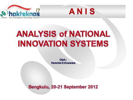 ANALYSIS of NATIONAL INNOVATION SYSTEMS