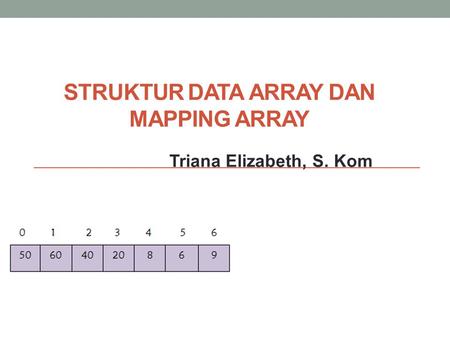 Struktur Data Array dan Mapping Array