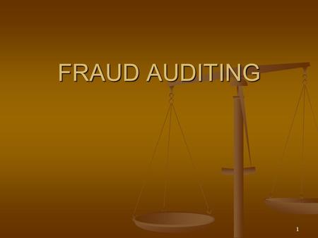 FRAUD AUDITING.