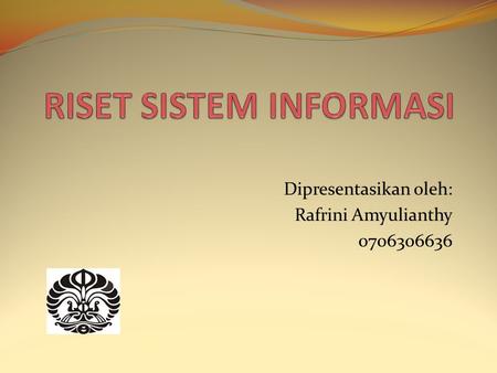 RISET SISTEM INFORMASI