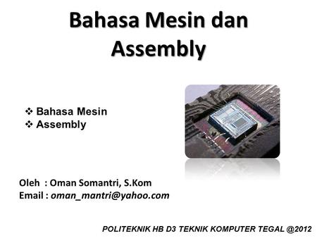 Bahasa Mesin dan Assembly