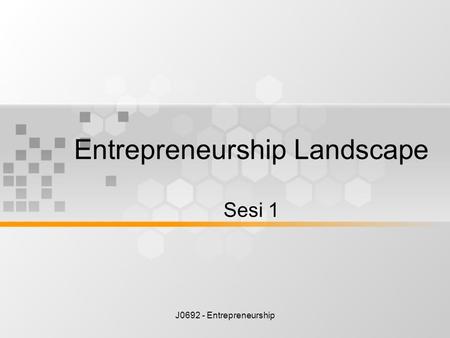 Entrepreneurship Landscape