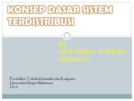 Pendidikan Teknik Informatika dan Komputer Universitas Negeri Makassar 2012 BY NUR HIDAYA BUKHARI 102904037.