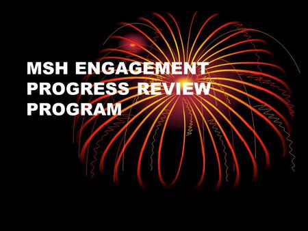 MSH ENGAGEMENT PROGRESS REVIEW PROGRAM. REVIEW PROGRAM MSH ENGAGEMENT Q1-Q2 Activities Establishing the MSH trust building ActivitiesOutput/Achievement.