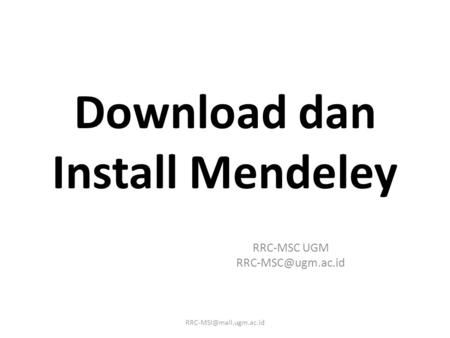 Download dan Install Mendeley