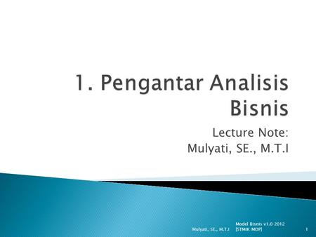1. Pengantar Analisis Bisnis