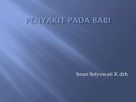 PENYAKIT PADA BABI Iman Setyowati K drh.