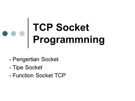 TCP Socket Programmning